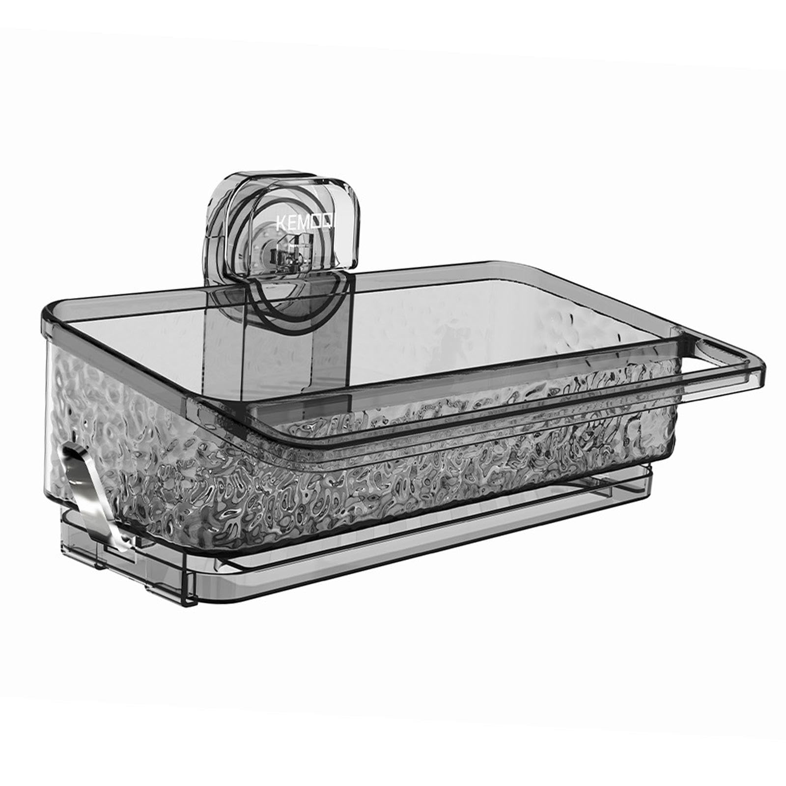 Duschorganizer mit Saugnapf ， Starker Saugnapf-Duschablage, Badezimmer-Aufbewahrungslösung, Seifenhalter, weiß(Black)