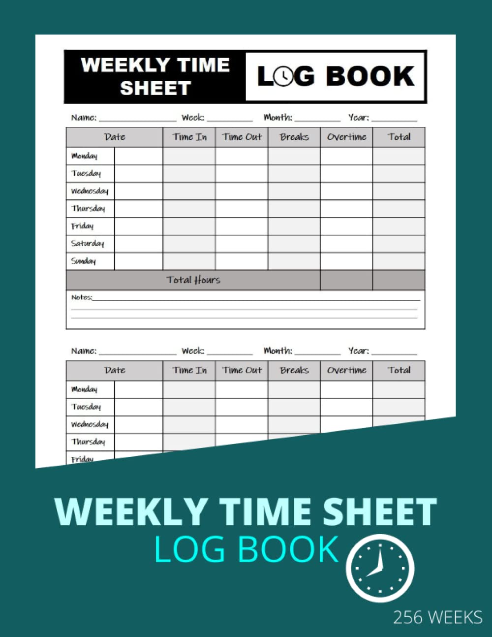 Buy Weekly Time Sheet Log Book Work Hours Log Book Time Sheet Log