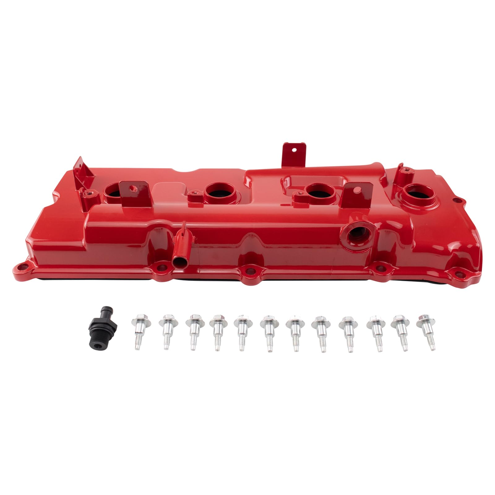 TRQ Driver Side Valve Cover Aluminum Red