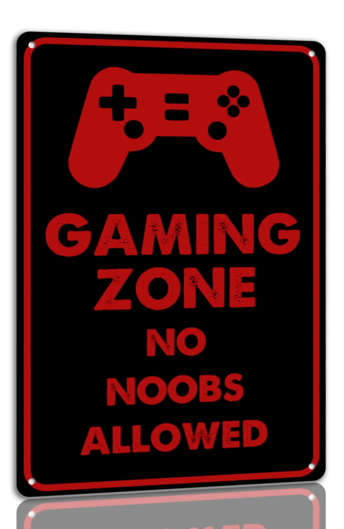 Gaming Zone No Beginners Allowed Vintage Decor Sign, 12x8 inch
