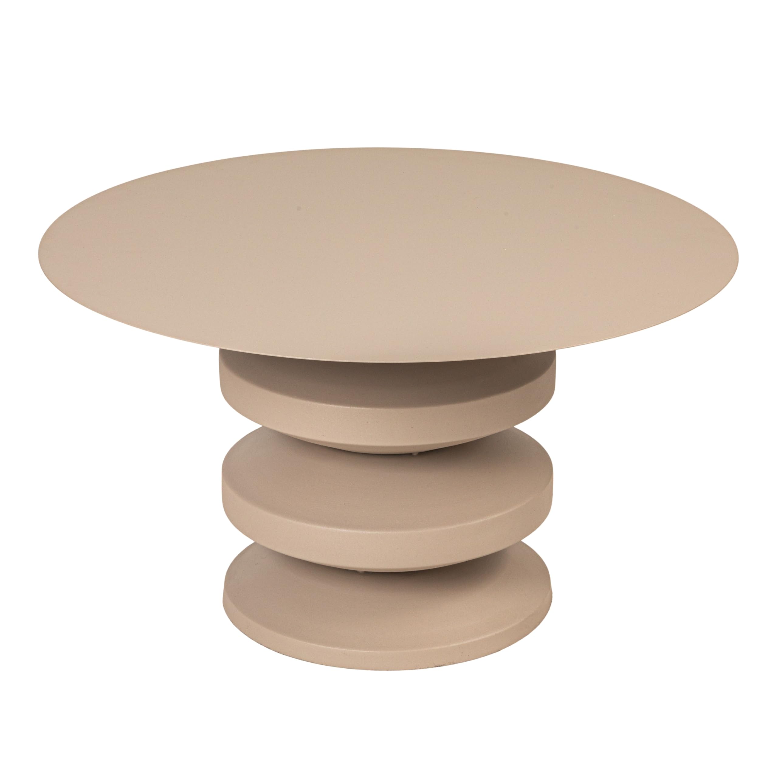 Creative Co-Op Metal Accordion Coffee Table, Beige