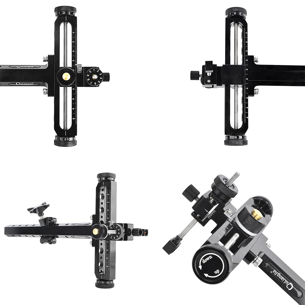 SHARROW 1 Pin Tiro con Arco Mira de Arco Recurvo 9 Pulgadas Aluminio Vista de Arco Competitiva Forma de T Vista de Ajuste Rápido para Arco Recurvo de Competición