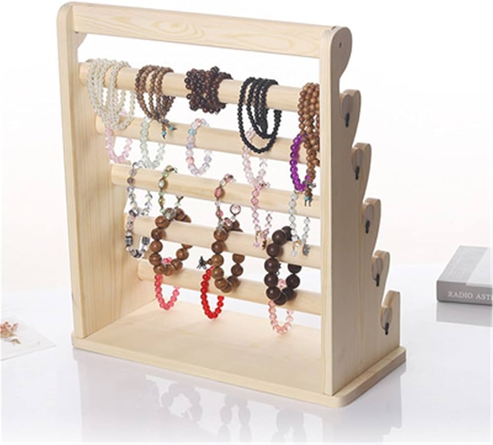 Amazon｜ブレスレットホルダー 木製の茶色の5層ジュエリーディスプレイ