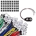 GTIWUNG 50Pcs Luces LED de Diodo 12V DC Pre Wired LED Diodos Emisores de Luz Lámpara, con Cables de 20cm + 50Pcs 5mm Plástico Soporte de LED Clip Montaje + 10Pcs Conector de batería de 9V