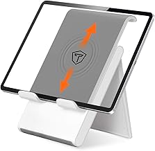 Tukzer Foldable Tablet & Mobile Stand Holder with Telescopic Height & Multi-Angle Adjustment| Anti-Slip Silicone Surface, 