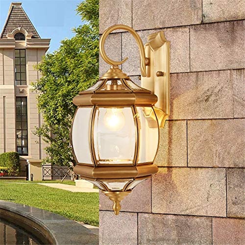 Ysss Lámpara de Pared de Cobre de Estilo Europeo Lámpara de Pared Impermeable al Aire Libre balcón Escalera lámpara Pasillo Pasillo luz Hotel ingeniería luz Villa