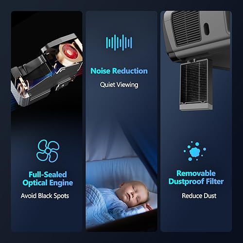 Miniatura 9 de Proyector 4K con enfoque automático HDR WiFi 6, proyector inteligente de luz diurna 4K de alto lumen 1200 ANSI LED 1080P nativo Ultra HD montado en