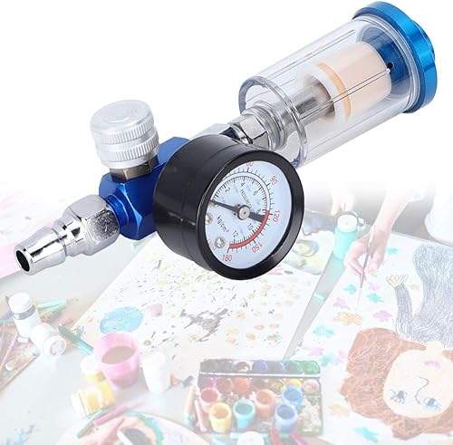 Miniatura 5 de April Gifts Caiqinlen - Herramienta de filtro para pintura en aerosol, suministros de arte, separador de agua y aceite, 0-140 PSI/10 bar, separador
