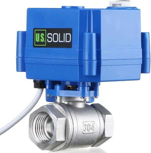 Miniatura 70 de U.S. Solid Válvula de bola motorizada - Válvula de bola eléctrica de latón de 1/2", puerto completo, 9-24V AC/DC y configuración de ruptura positiva