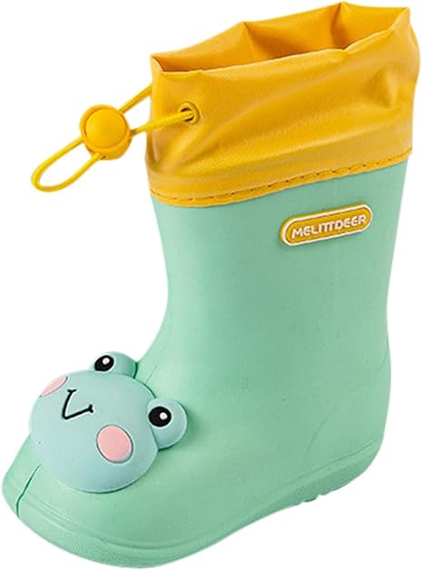YONGFU Baby,Shoes,Baby Girls,Booties YONGFU Toddler Baby Kids Rain Boots, Little Kids Baby Girls Boys Waterproof Cartoon Rubber Rain Shoes Rain Boots 12M-6Years (Green-0E#, 12-15Months)