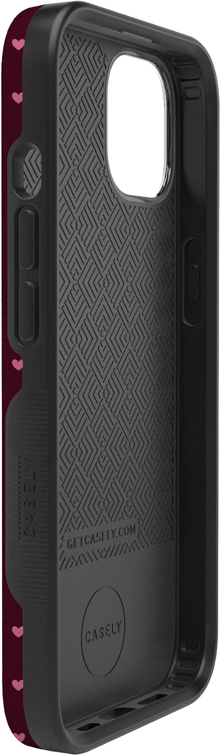 Casely iPhone 13 Mini Case | Heart Noir | Tiny Hearts | Bold Protective Design | MagSafe Compatible Design