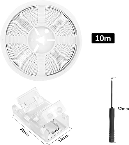 Miniatura 2 de RGBZONE Kit de conector de tira LED de 2 pines, 5 conectores de tira a cable de 0.315 in y cable de extensión de 32.8 ft para tiras de luces LED de