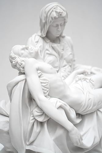 Miniatura 5 de Vittoria Collection Figura de escultura de Pieta de Miguel Ángel Jesús María de 10.5 pulgadas, hecha en Italia
