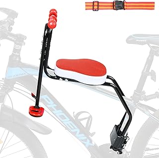 INNOLIFE Child Bike Seat, Kids Bicycle Seat Front Mounted Child Bike Carrier with Handrail & Foldable Pedals for 3-6 Years...