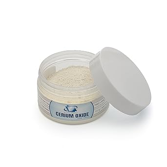 GLASS POLISH PRO 3.52oz (100g) Cerium Oxide, Fine-Grade Glass Polishing Powder, Refined Formula, TREO 95%, 2.5 Microns, White – GP90002