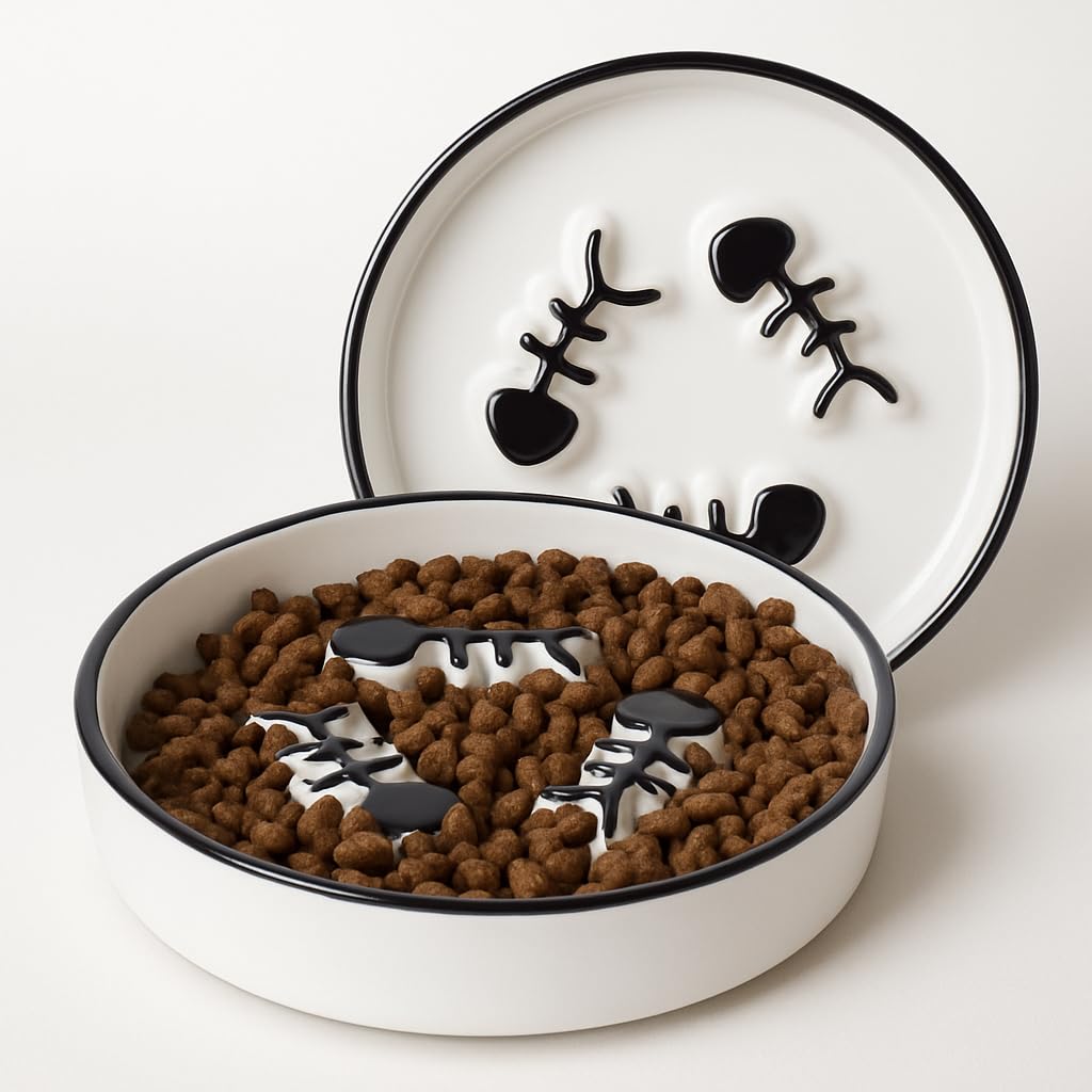 Confezione da 2 ciotole poco profonde in ceramica per gatti, anti-vomito, per alleviare l'affaticamento dei baffi, lavabili in lavastoviglie, anti-acne, prevenzione del mento nero, per cibo
