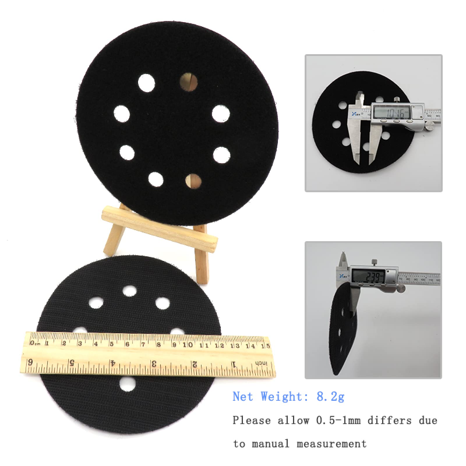 3 Pc 5 Pouces 8 Trous Crochet Et Boucle Noir Interface Pad Protection Disque Accessoires Pour Outils Électriques