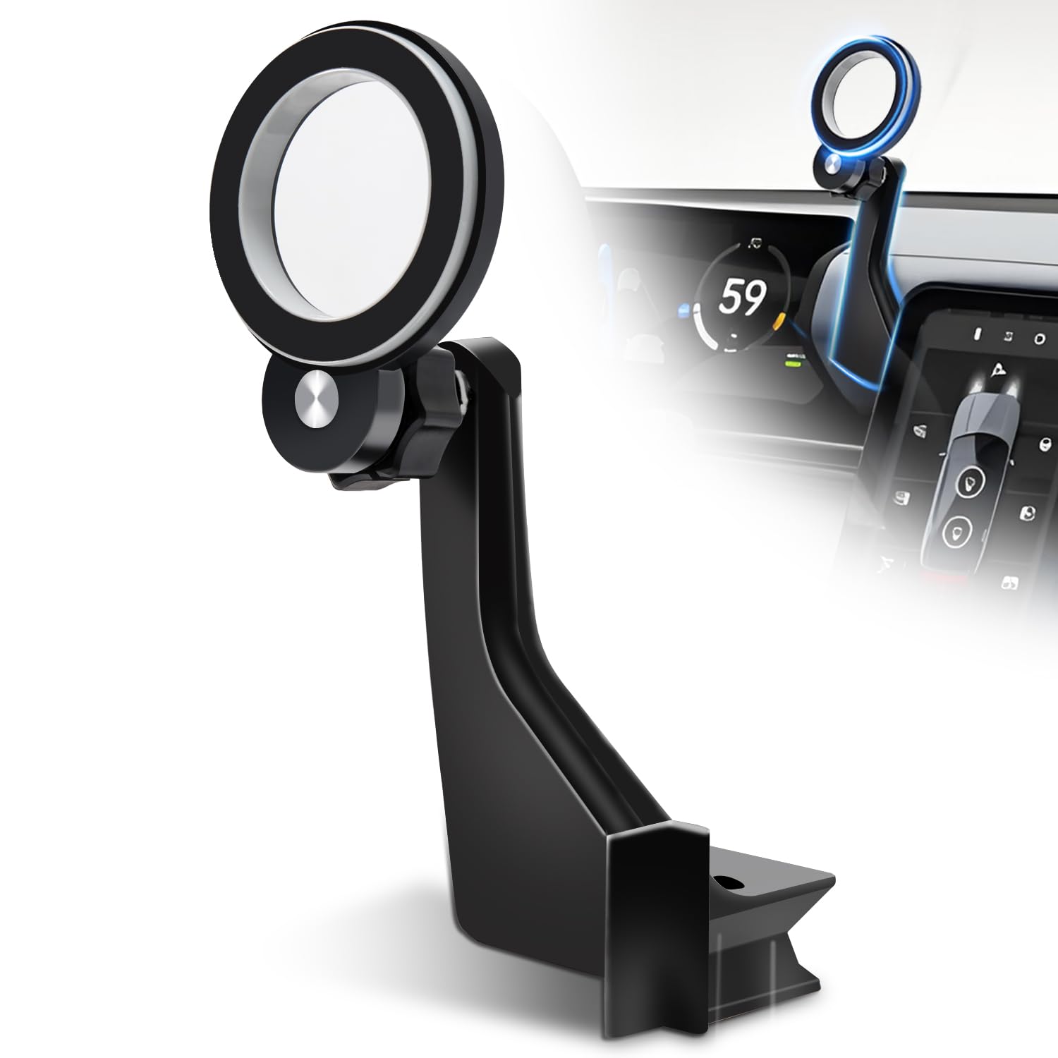 Photo 1 of Zelvoro Magnetic Phone Mount Dash Anchor Compatible with Rivian R1T(Gen 1) and R1S (2022-2025) - Fits Driver Side Only, with 17mm Ball Arm, Direct Plug in Design to Flexible Switching Bracket