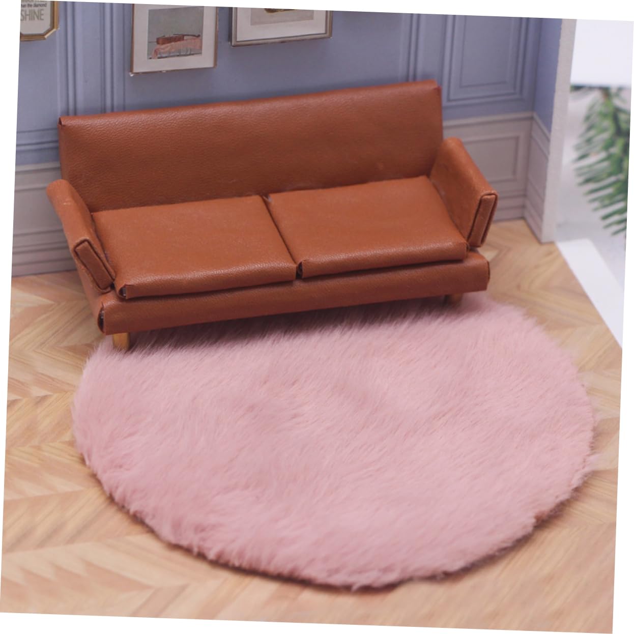 3PCS Dollhouse Fluffy Rugs - Miniature Cotton Carpets For Doll House Decor