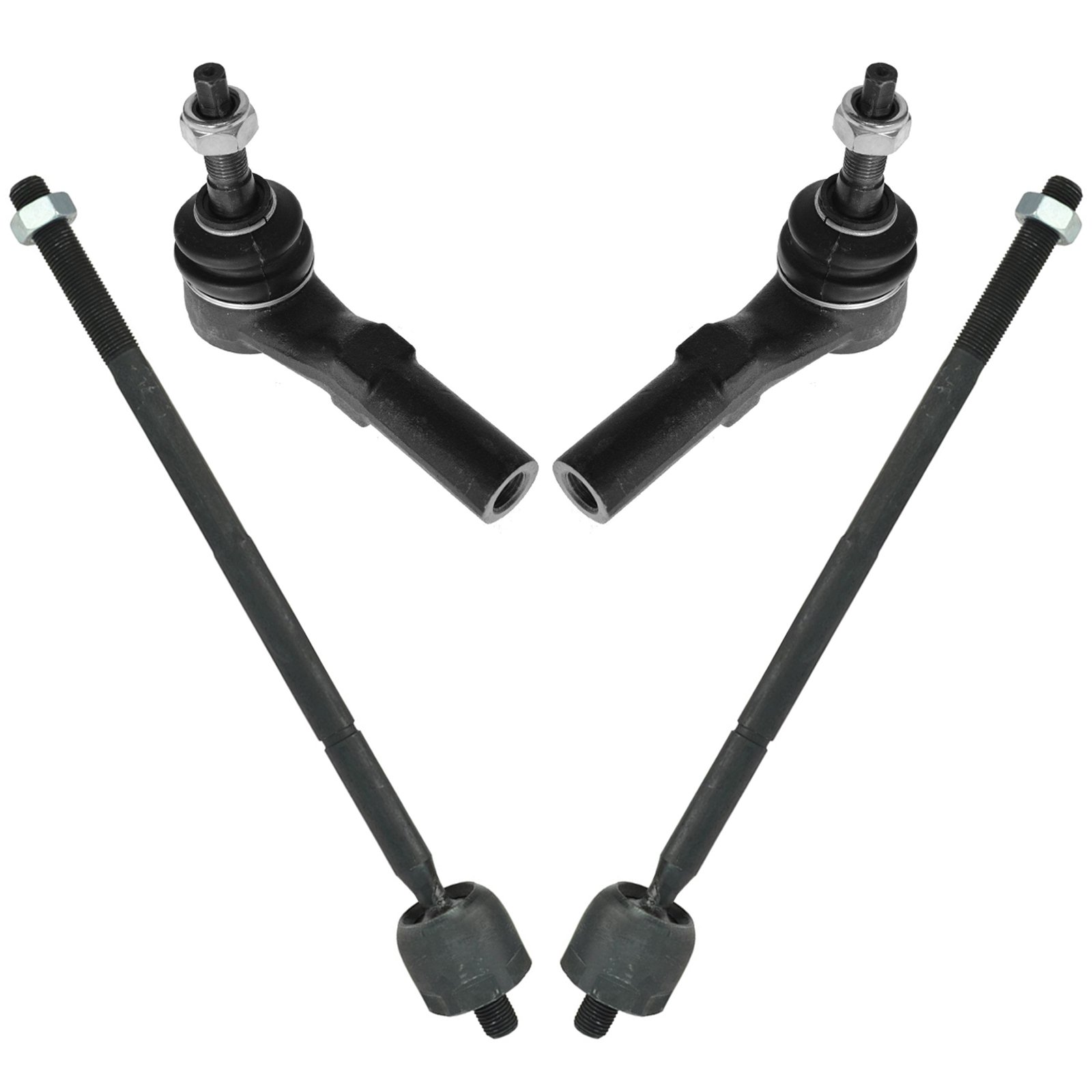 TRQ Front Tie Rod Set Compatible with 2000-2004 Dodge Dakota 2000-2003 Durango