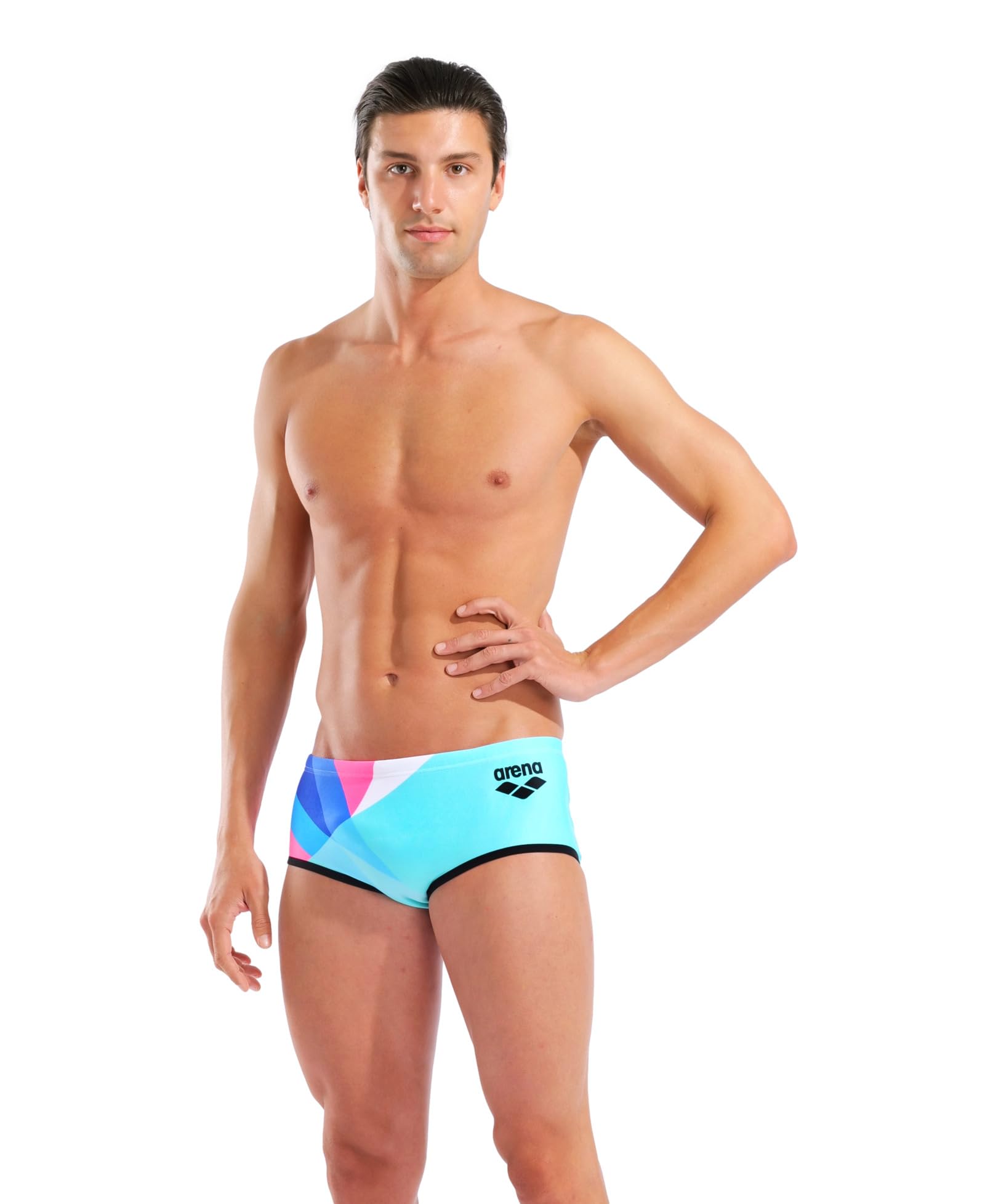 Arena Mens One Placement Low-Waist Swim Short Pool Practice Athletic Swimsuit Bottom Pro Swimmer