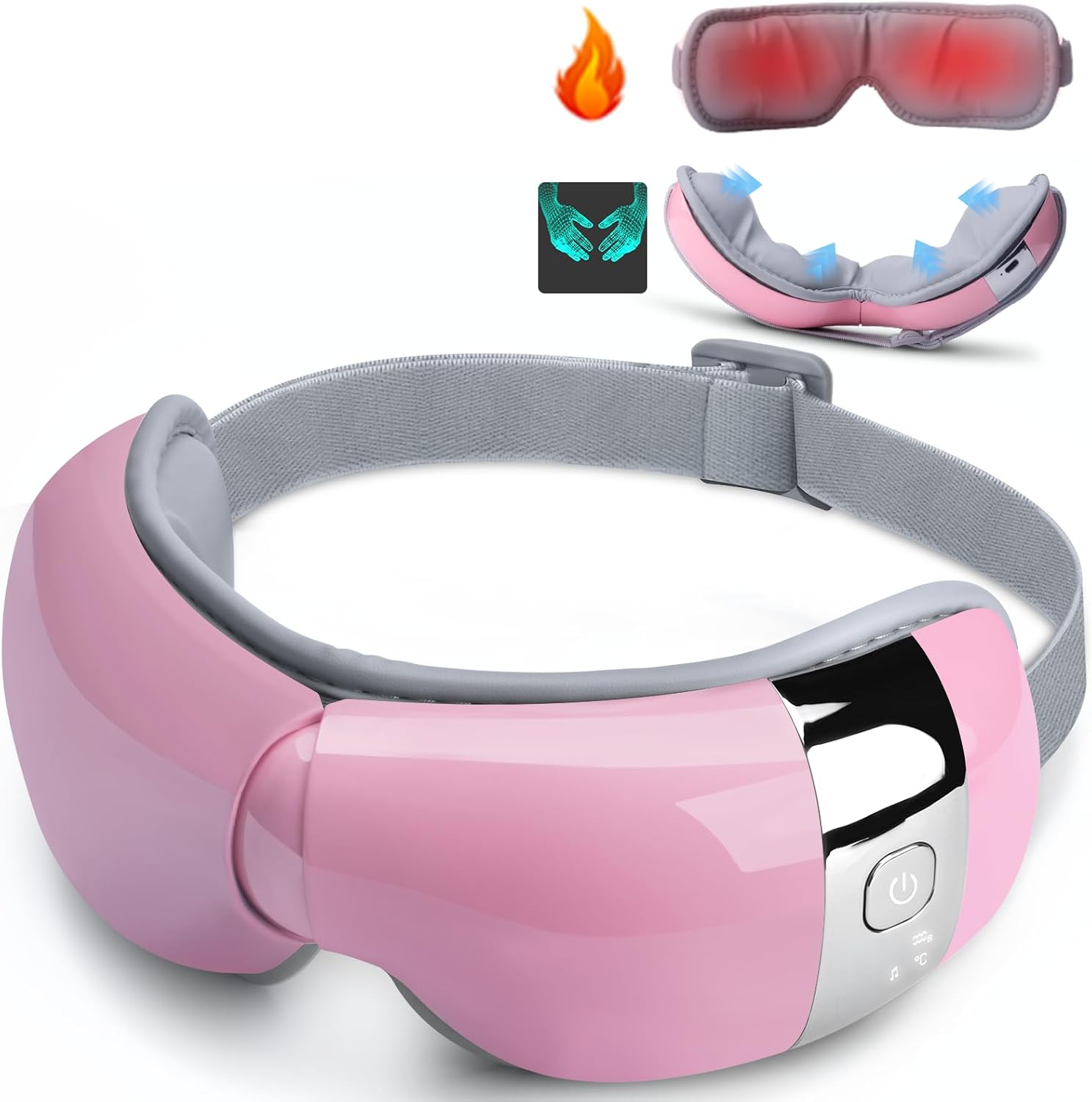 Heated Eye Massager for Migraines, Relieve Dry Eyes, Eyestrain and Improve Sleep Eye Mask Massager for Relaxation – Mothers Day Gifts (Pink) Heated Eye Massager for Migraines, Relieve Dry Eyes, Eyestrain and Improve Sleep Eye Mask Massager for Relaxation – Mothers Day Gifts (Pink)