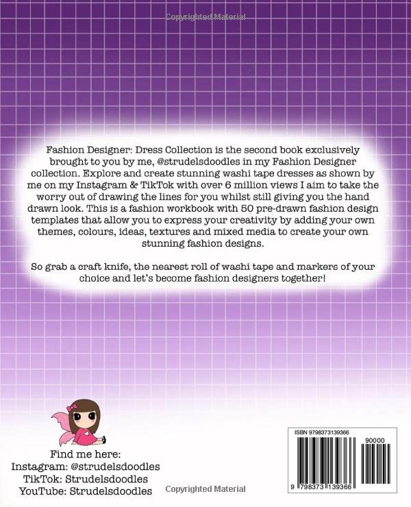 Fashion Designer: Fashion Designer: Dress Collection Ed. Volume 2. 50 Dresses, Design your own fashion style, Washi-tape dresses, Gowns to style, ... teens and adults. (Fashion Designer Series) image 3
