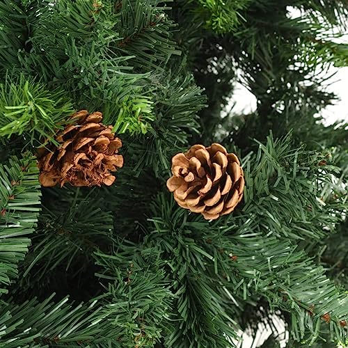 Árbol de Navidad artificial sin suciedad: modelo verde de 180 cm con piñas naturales 6