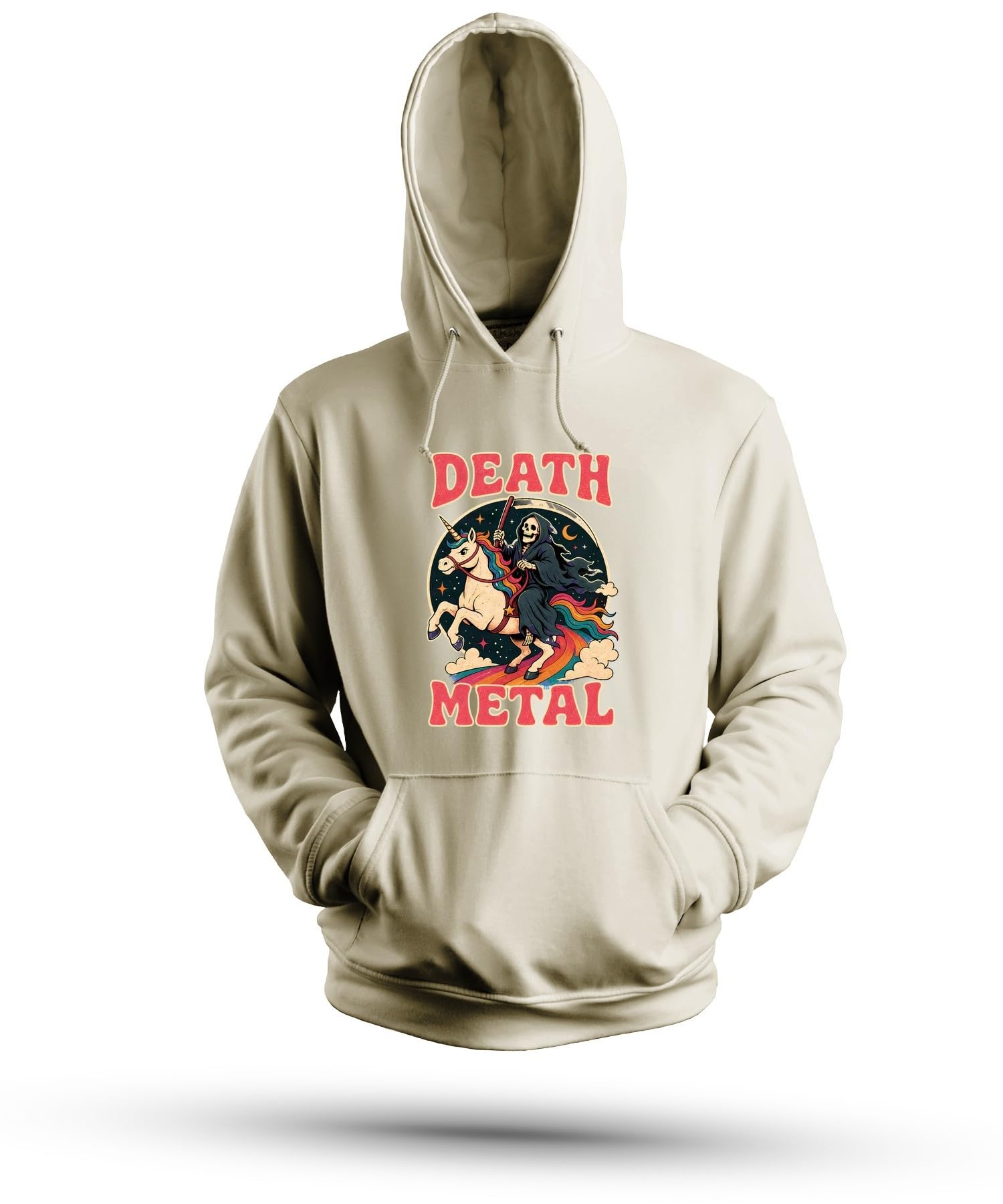 Death Metal Reaper - Felpa con cappuccio con unicorno