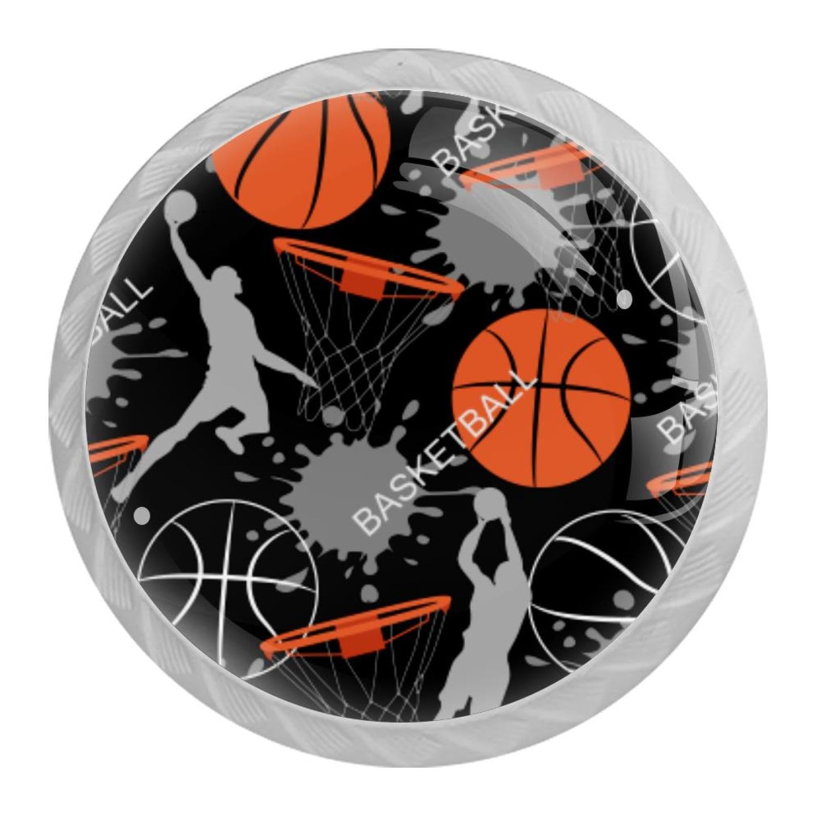 Tqmspg Multi19 4 Pieces Drawer Pulls Sport Basketball Door Knobs Dresser Handles For Kitchen Wardrobe Cupboard Hardware Furniture