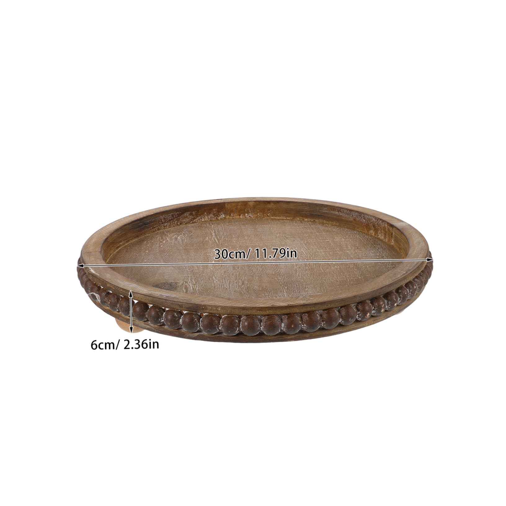 SHERCHPRY Wooden Centerpiece Tray Rustic Round Trays Coffee Table Decor for Home