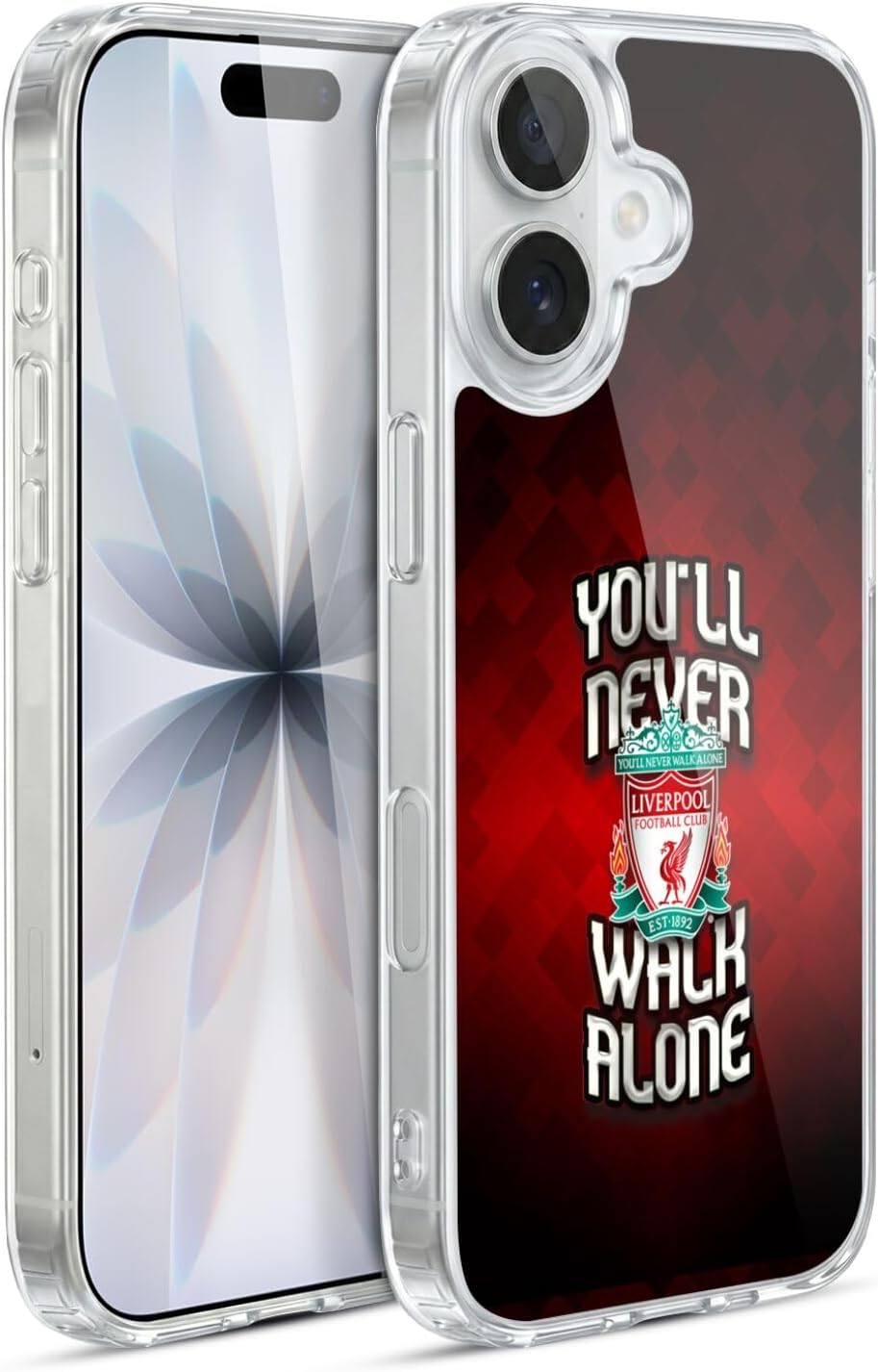 Head Case Designs Officially Licensed Liverpool Football Club Red Pixel Crest You'll Never Walk Alone Gel Case [Military Grade Protection] Compatible with Apple iPhone 17 and Compatible with MagSafe