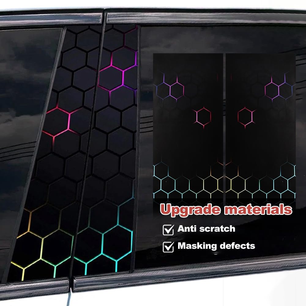 2 Adesivi In PVC A Teschio Per Montante Centrale Auto, In Stile Nido D'ape, Impermeabili E Resistenti Al Sole, Decorativi