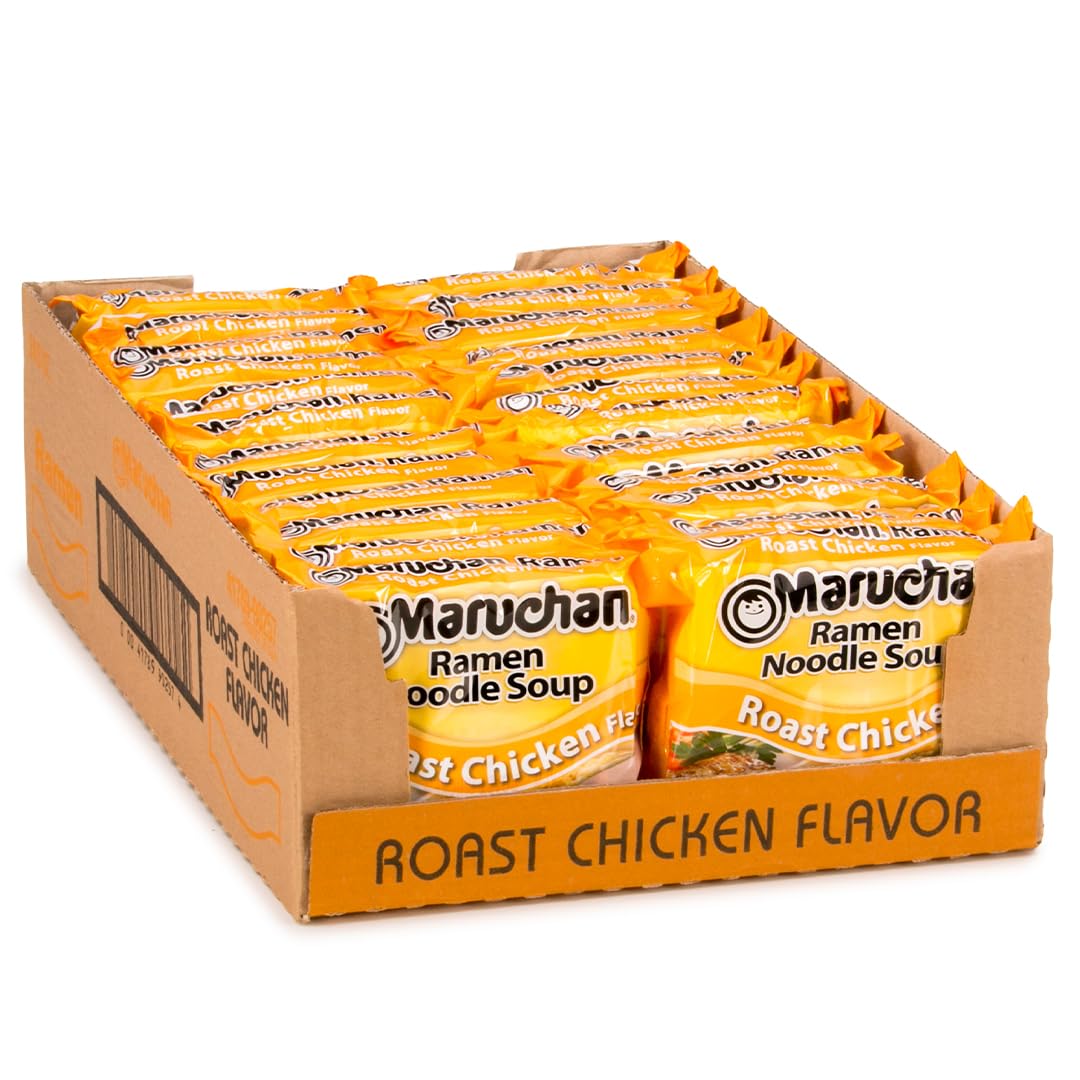 Maruchan Ramen Roast Chicken, Instant Ramen Noodles, Ready to Eat Meals, 3 Oz, 24 Count