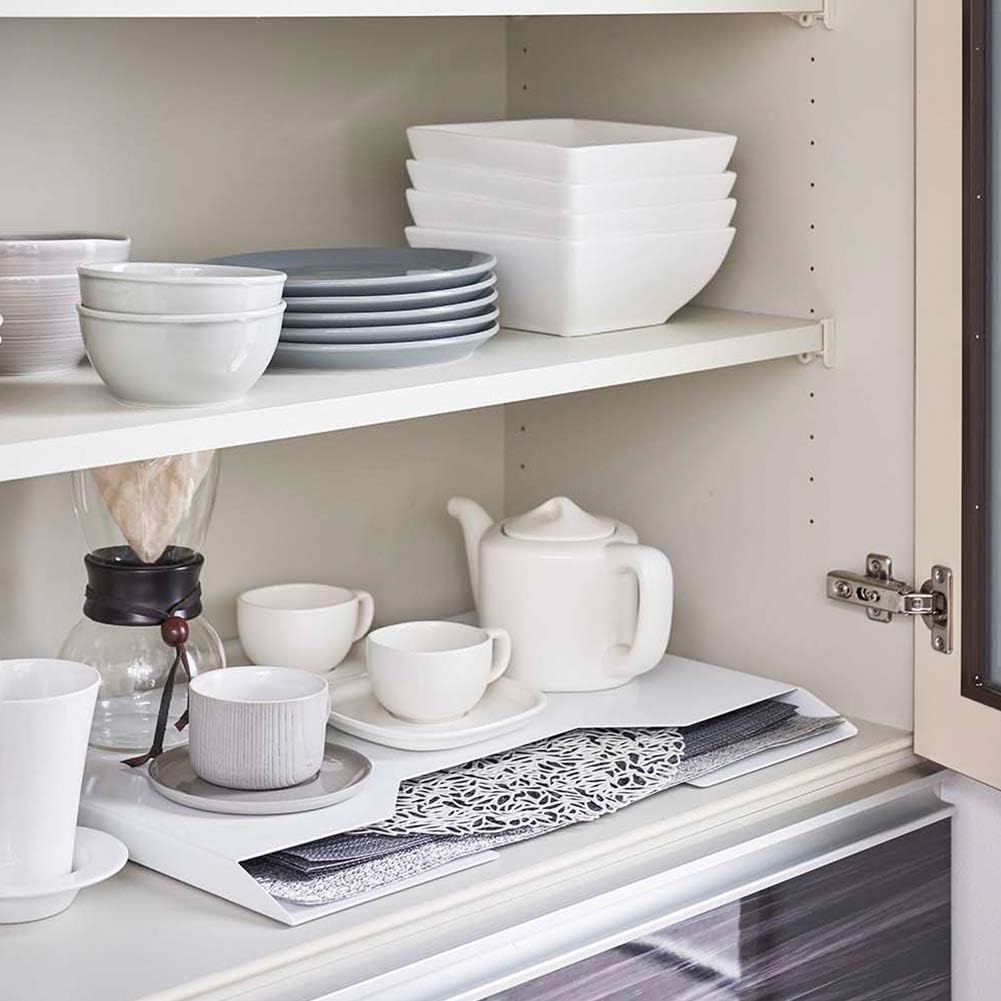 Slim White Magnetic Steel Placemat Organizer
