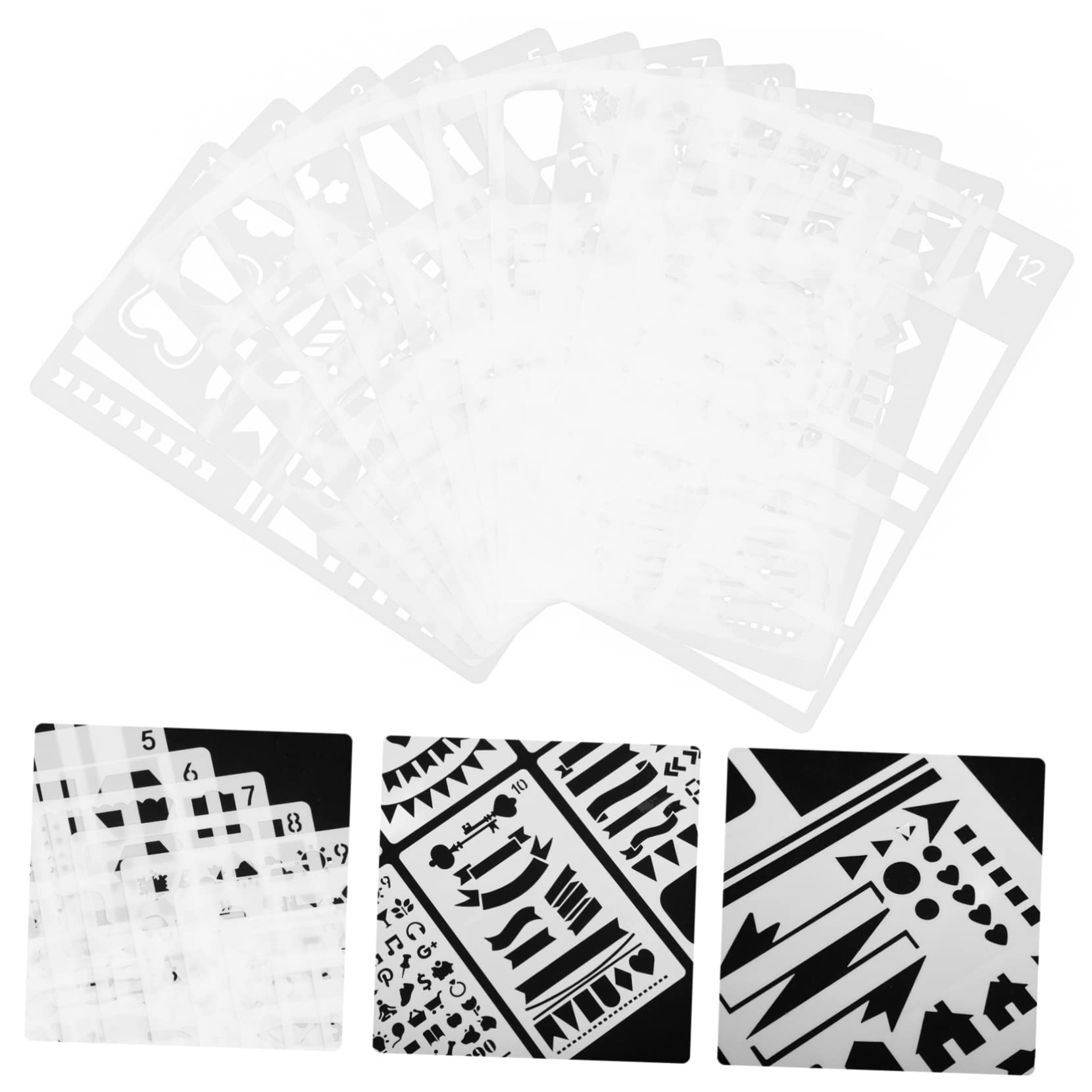 STOBOK 60pièces Pochoirs De Journal Plastique Réutilisables Pour Décoration Et Peinture Modèles Artistiques Pratiques Pour Scrapbooking Et Projets Créatifs