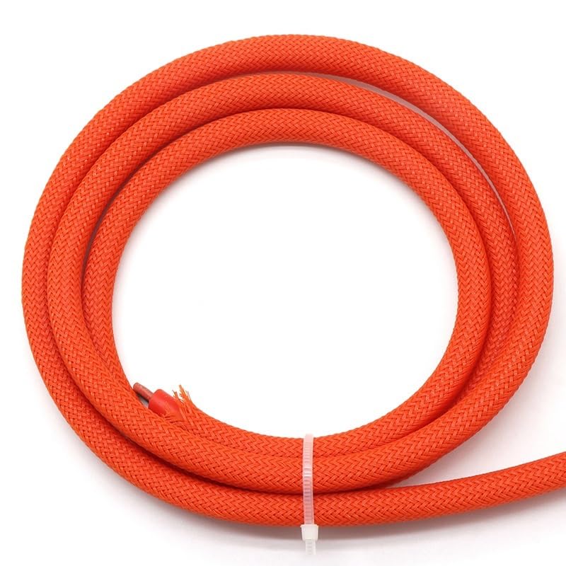 Wysuwany pleciony pokrowiec na kable, wielokolorowy, rozciągliwy rękaw do kabli PET 4 mm (pomarańczowy, 50 metrów)
