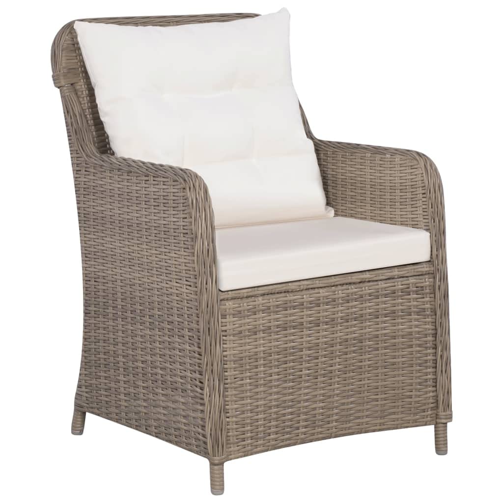 vidaXL 2X Sillones de Jardín Ratán Sintético Marrón y Crema Mobiliario Terraza