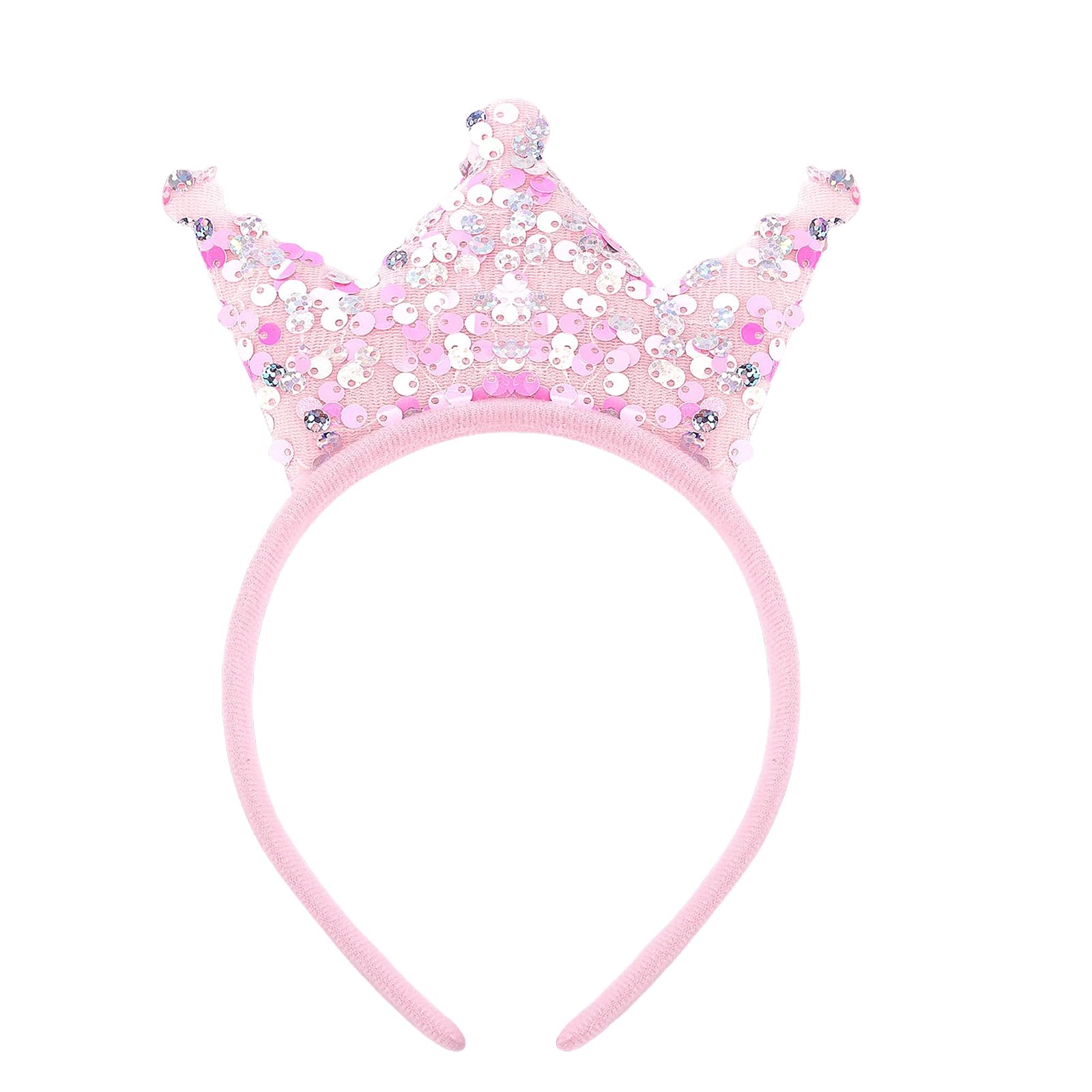 YARIEW Pailletten-Haarband Für Mädchen Mit Schleife - Rosa, Glitzernd, 37 Cm, Weicher Stoff, Für Prinzessinnen-Partys & Anlässe