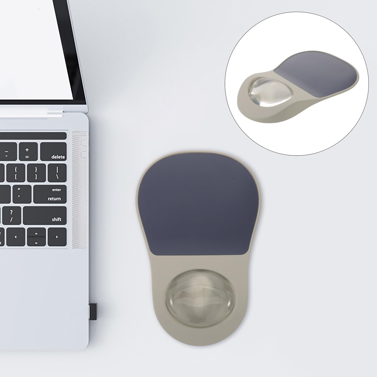 Zerodeko Poggiapolsi per Mouse in Silicone con Cuscinetto Ergonomico a Forma di Nuvola, Tappetino per Mouse con Supporto Polso Antiscivolo, per Ufficio, Casa e Gaming, Base Stabile per Uso