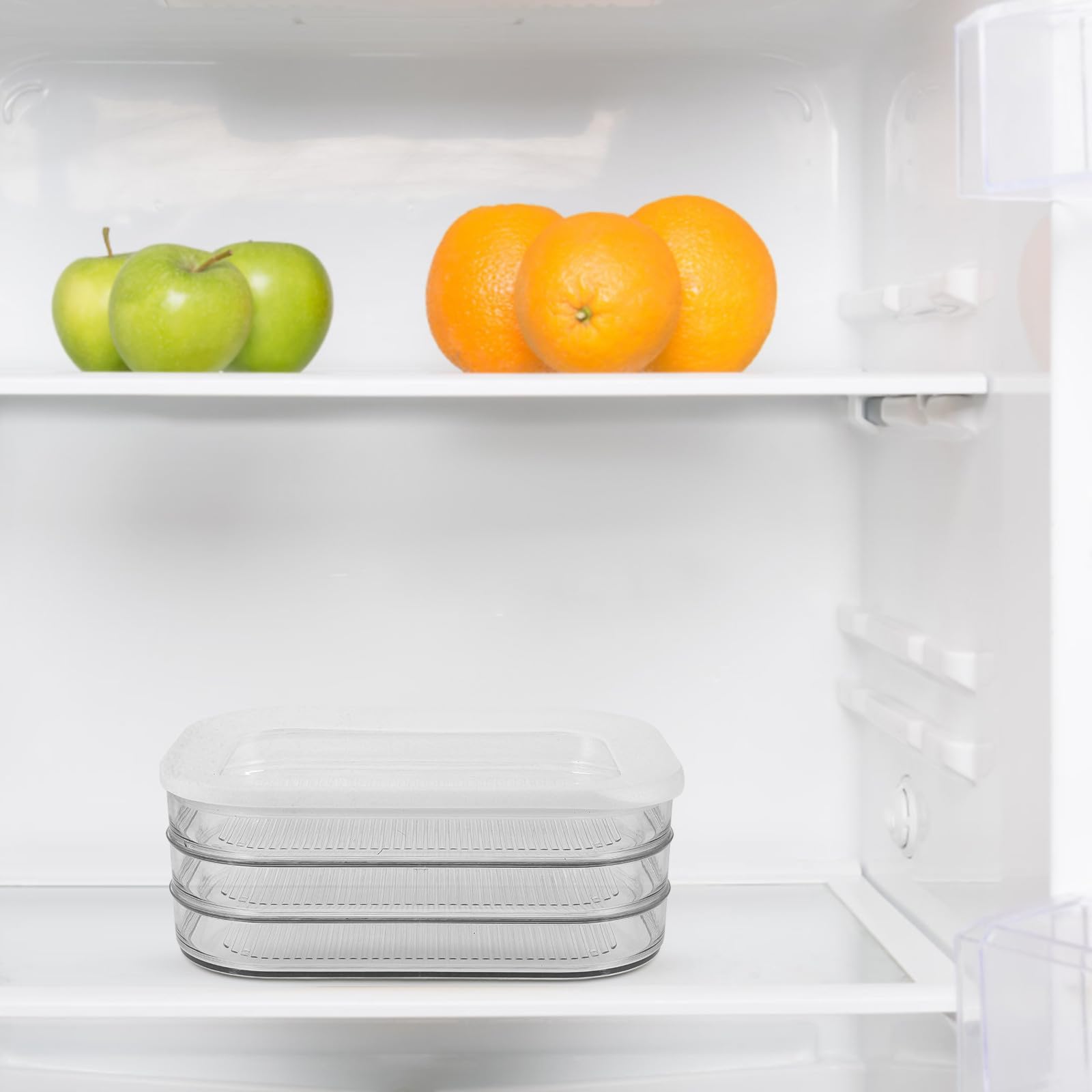 Contenedor para Almacenar Alimentos Tapa Transparente, Hermético Acrílico, Adecuado para Conservación de Tocino y Fiambres en Refrigerador