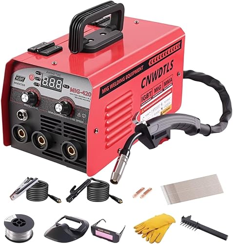 Soldador MIG de 140 amperios, núcleo de flujo de 110 V 2 en 1 multiproceso MIGMMA Stick Máquina de soldadura portátil, inversor IGBT con pantalla