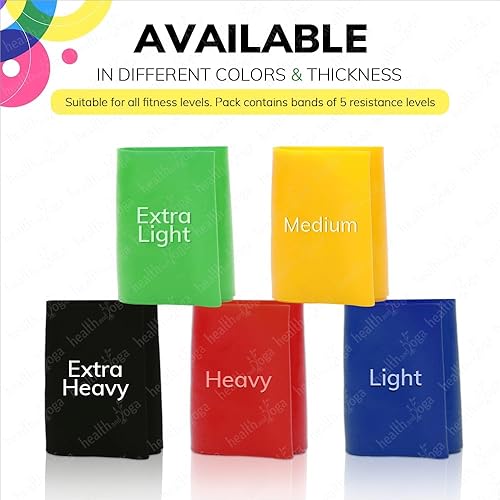 Miniatura 7 de PoseAligner Bandas de resistencia para entrenamiento, bandas de yoga para estiramiento y corrección de postura, bandas Bala - Juego de 5 bandas de
