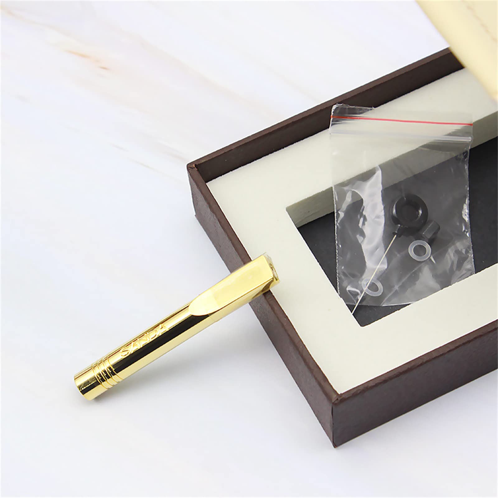Bocchino in Acciaio Inox Lavabile Doppio Filtro Bocchino da Donna per Sigarette Super Slim Oro Argento