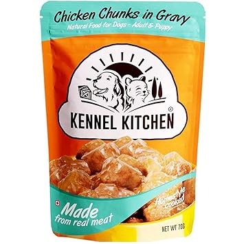 Heads Up For Tails Kennel Kitchen Wet Dog Food for Both Adult & Puppy Chicken Chunks in Gravy 70 Grams (Pack of 12)