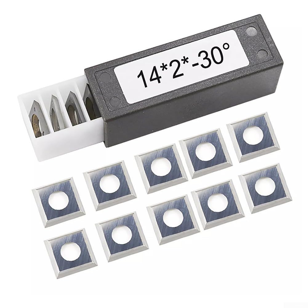 Lot de 10 inserts carrés en carbure de tungstène de 14 mm, angle de coupe de 30 degrés, pour l'entretien des fraises de toupie et la polyvalence des matériaux