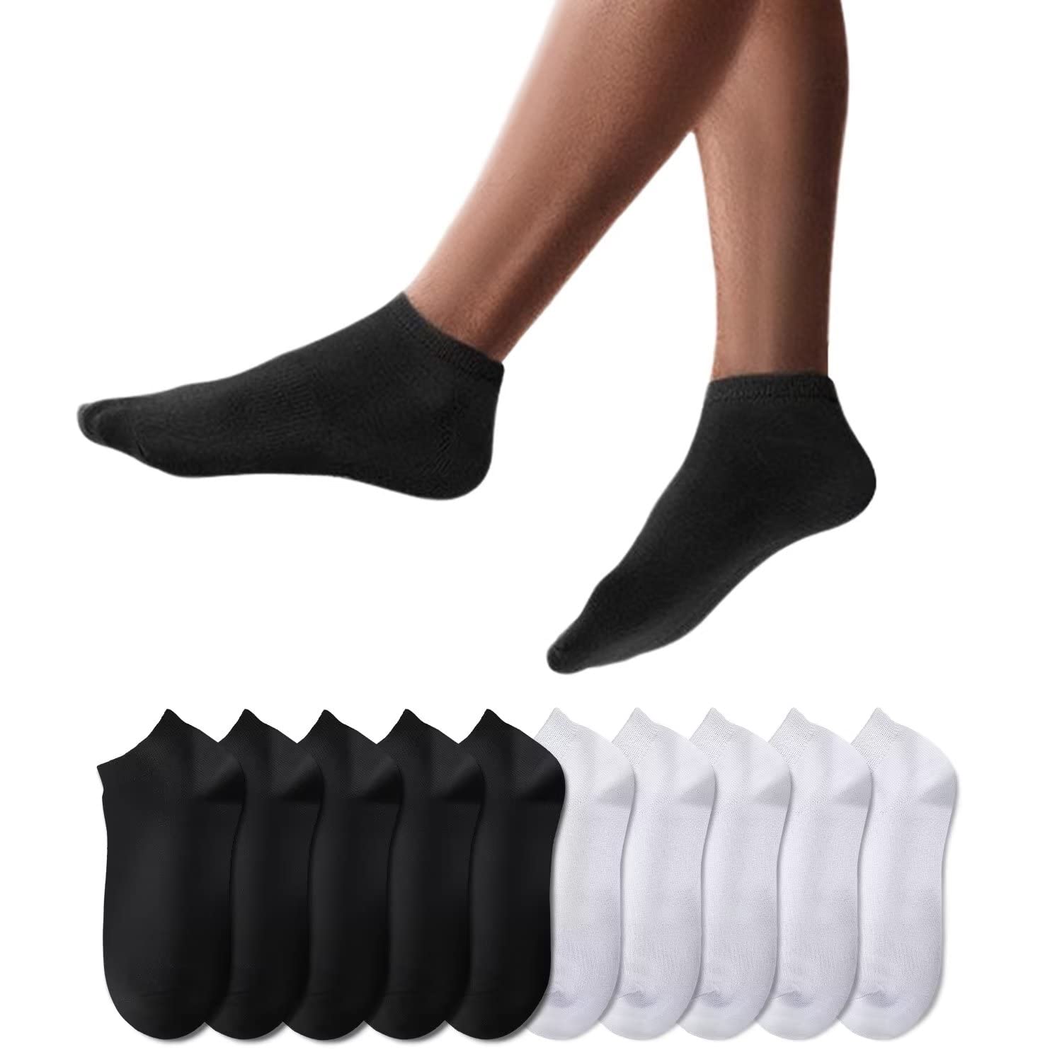 YouShow Sneaker Socken Herren Damen 10 Paar Kurze Halbsocken Quarter Baumwolle Unisex