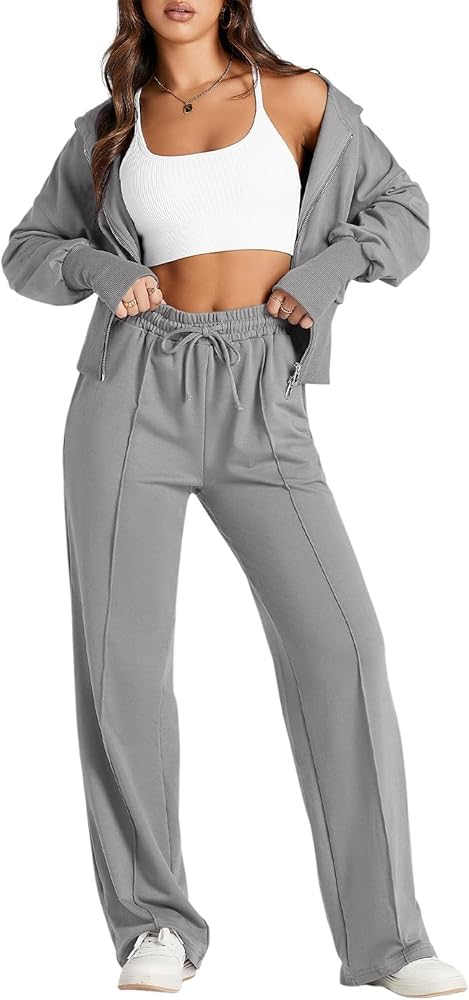Amazon.com: Herseas 2 Piece Gray Outfits Sweatsuits Fall