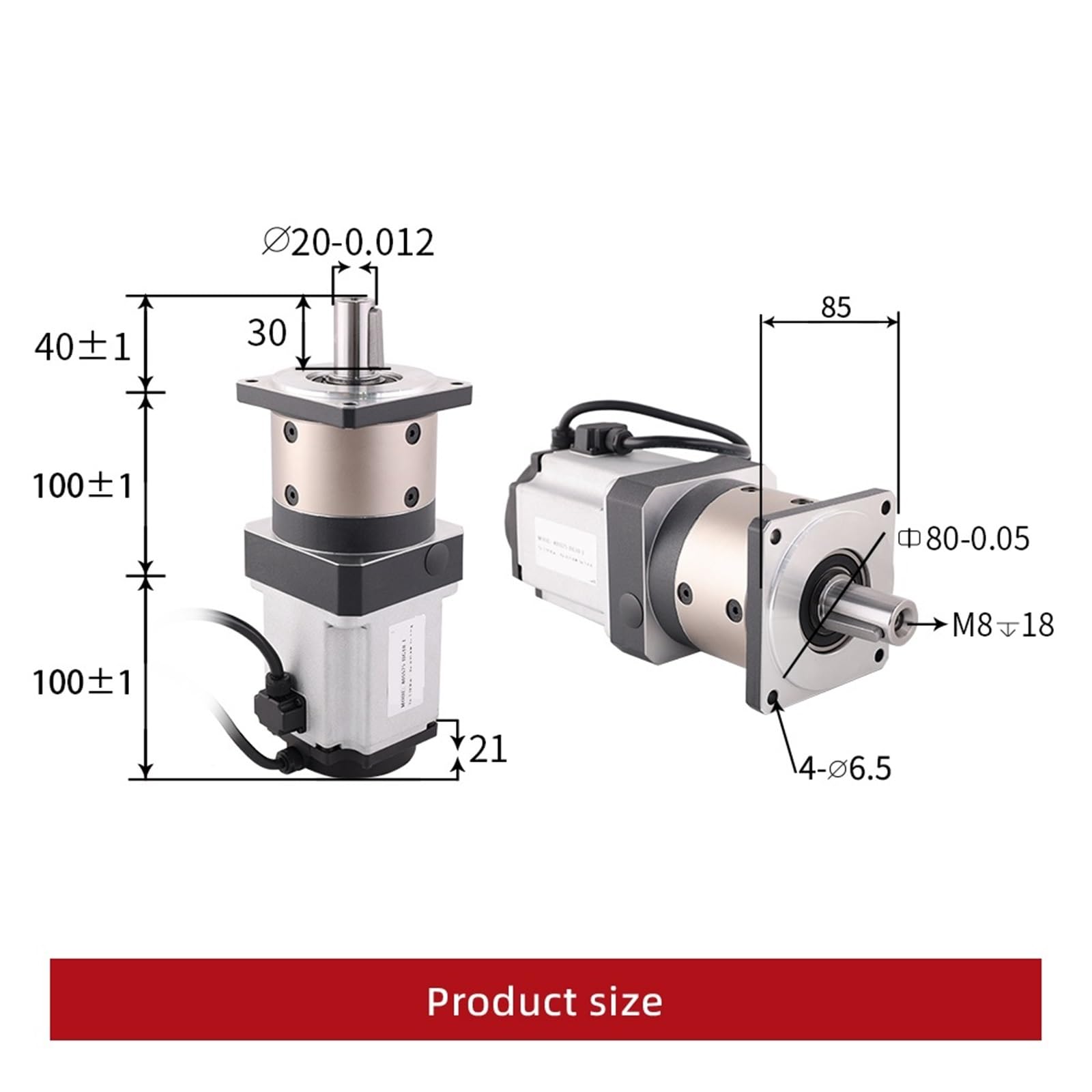 1000W 750W PLF80-L1-10-J20 750w AC-Servomotor Hochpräziser Planetengetriebe-Servomotor for Nähmaschinen(Ratio 28-1)