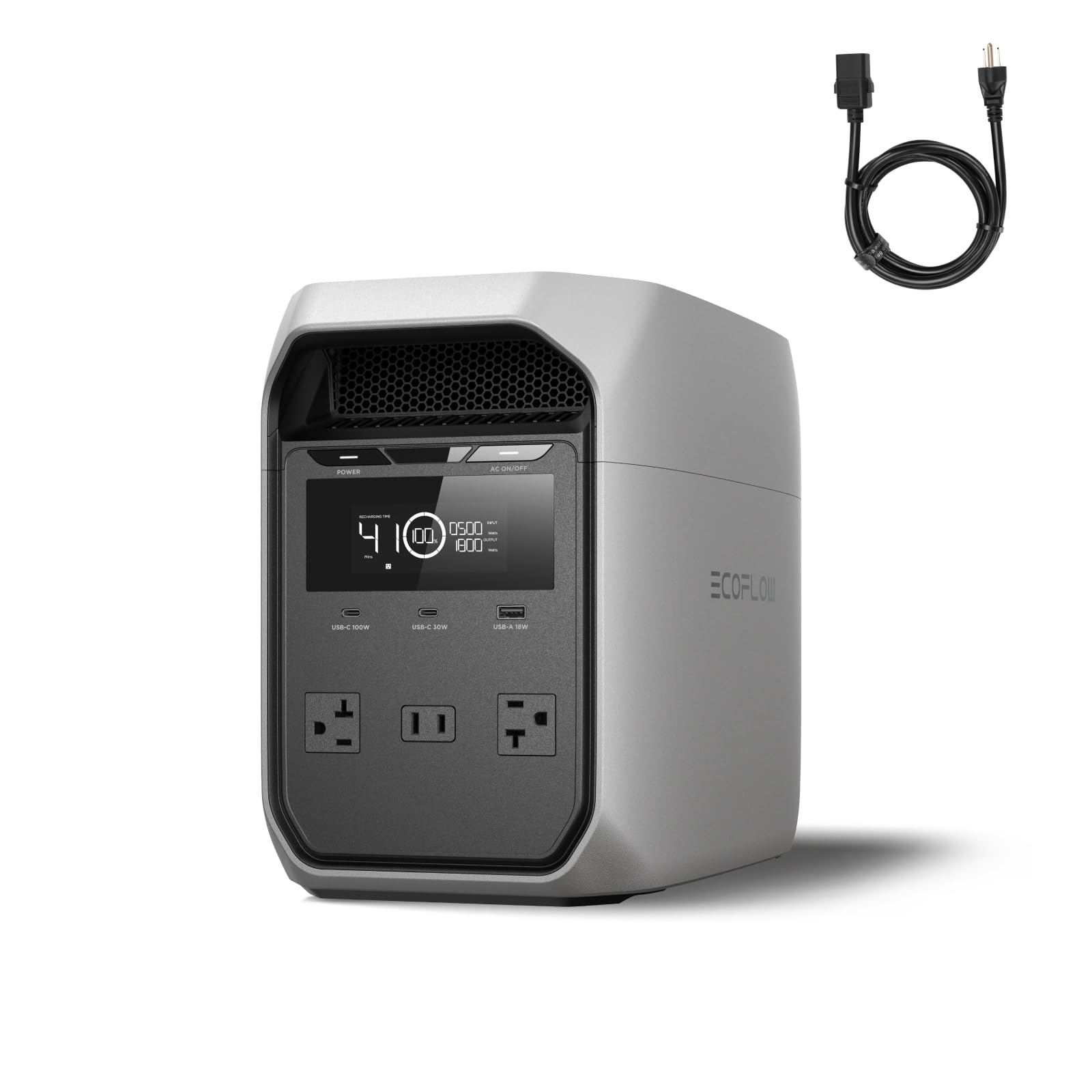 EF ECOFLOW Portable Power Station DELTA 3 Classic 1024Wh LFP Battery 1800W AC 100W USB-C Output 1 Hr